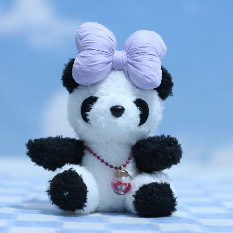 

Adorable Cute Plush Panda Keychain Toy Soft Pp Cotton Stuffed Animal Decor