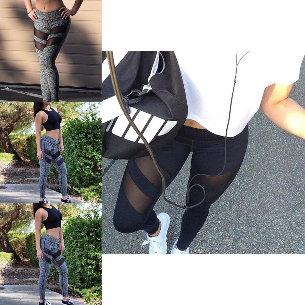 Mode Damen Schwarz Sport Fitnessstudio Yoga Laufen Fitness Leggings Hosen Hosen Ne