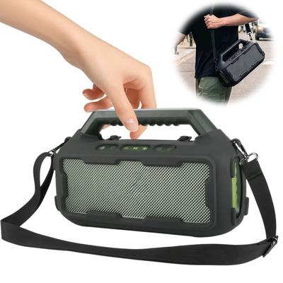 Carrying Silicone Cover Case Fit for for Soundcore Boom 2 with Adjustable Shoulder Strap Anti-Slip & Scratch-Resistant