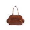 Single Shoulder Retro Brown Bowling Bag Autumn Winter New Versatile Casual Large Bag Commuting Simple Multi-Pocket Handbag