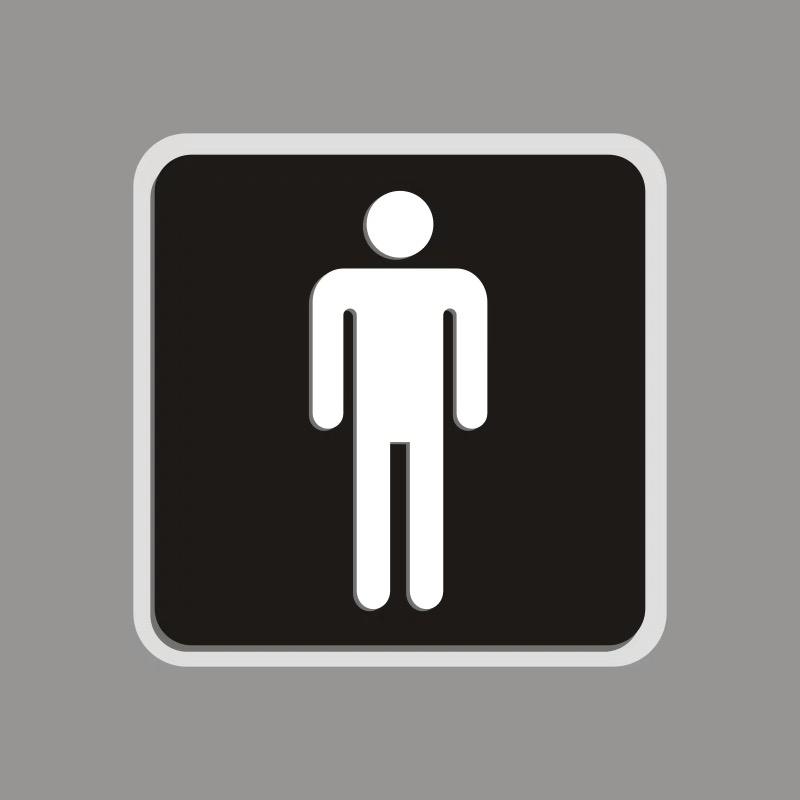 Black Toilet Sign Plate Acrylic  Wash RestrRoom Door Wall Label Sticker Wc Holder Signage Board Art Hotel Bathroom Decor