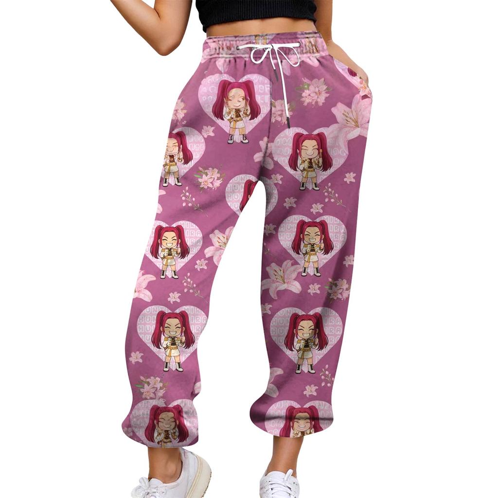 Women's Casual Fashion Print Casual Drawstring Elasticated Waist Drawstring Pants