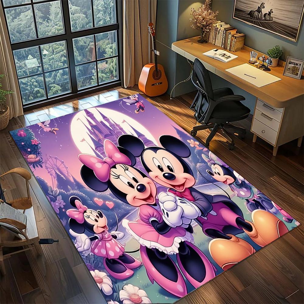 Mickey & Minnie: Retro Pop Rug Carpet Large Area Rug Non Slip Washable Floor Mat Gamer Room Bedroom Home Decor
