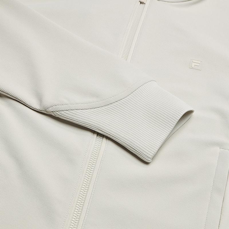 FILA White Minimalist Comfortable Slim Fit Stand Collar Jacket Women jackets F11W633501FBG