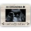 Grandma, I Can't Wait To Meet You Baby Sonogram Picture Frame, Baby Ultrasound Photo Frame Gifts for New Grandma, Gifts from Grandkids, 4x6 Inch
