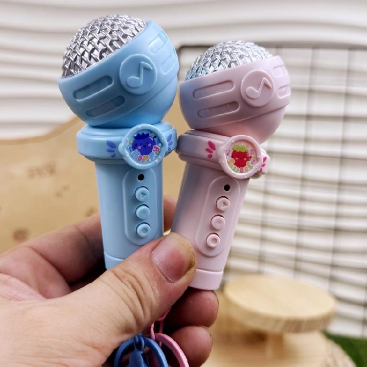Kids Microphone Keychain Shape Recorder Pendant Reusable Recording Function Compactly Keyring Design Safe ABS Gift Item