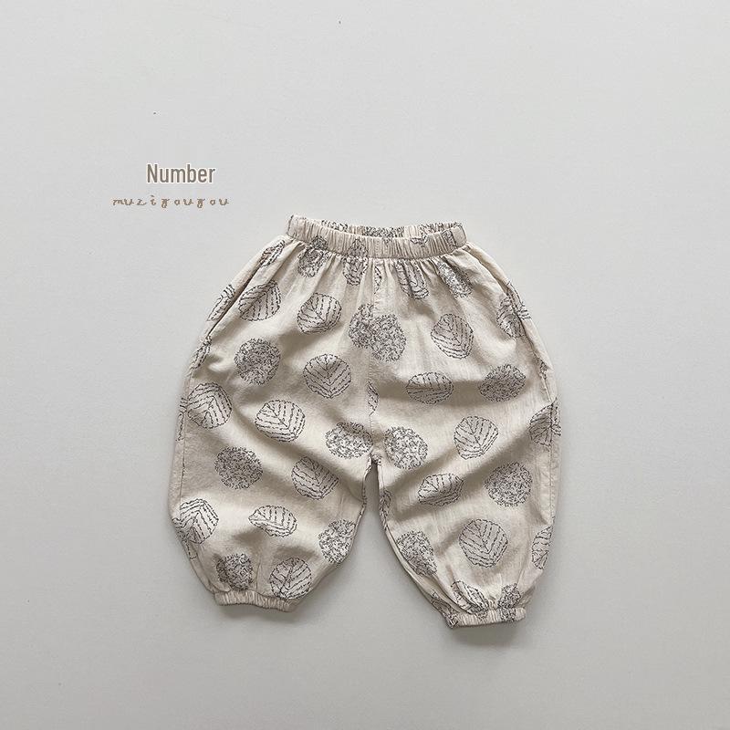 

Летние детские хлопковые брюки от комаров - Корейский стиль, Свободные, Тонкие, Повседневный крой для мальчиков и девочек 110 cm хаки