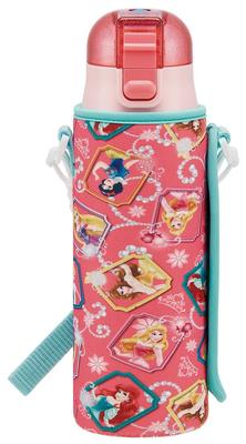 Skater Stainless Steel Water Direct Lightweight Special Cover Cold Storage Disney Sports Water Children's Bottle, Drinking, 470ml, Princess,