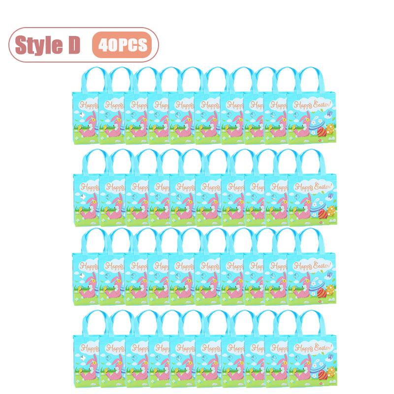 4-40PCS Easter Themed Non Woven Bags Collection Holiday Gift Bags Valentines Party Packaging Shopping Tote Waterproof Decor
