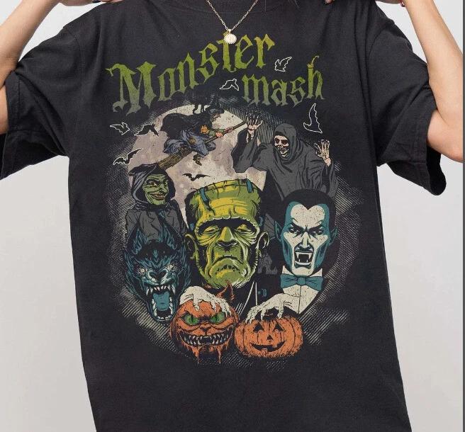 Retro Halloween TTshirt, Monster Ghost Halloween Tshirt S-5XL 3XL
