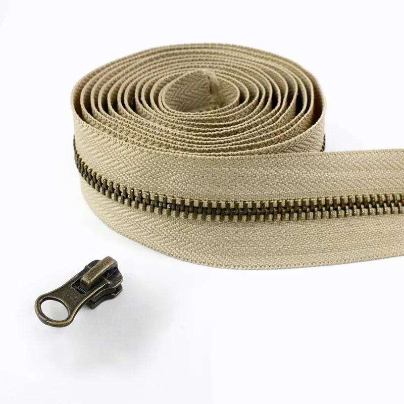 1/2/3/5M Meetee 5# Rollen-Metallreißverschlüsse mit Schiebern Tasche Schuhe Jacke Dekor Verschluss Reißverschluss nach Metern DIY Reparatur Nähzubehör