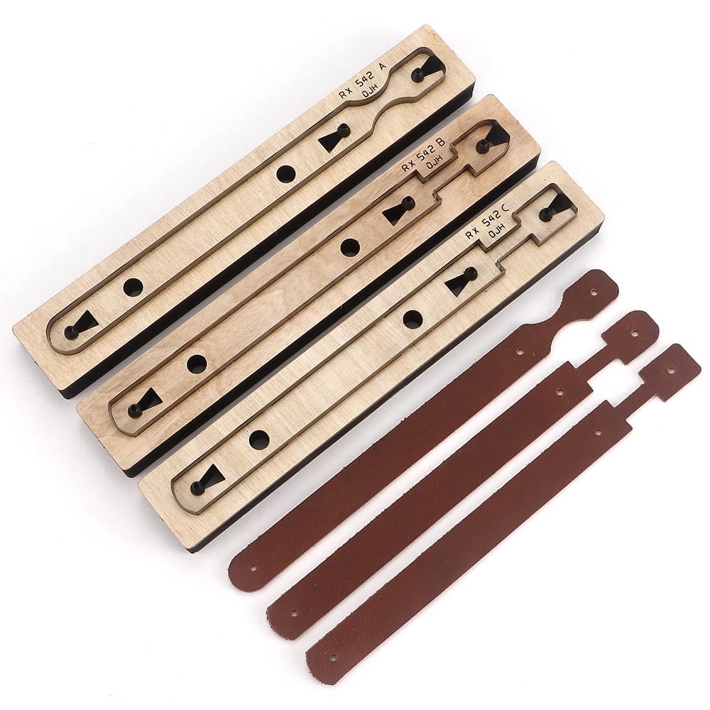 1pc Precision Leather Crafting Knife Mold - Long Handle, Steel Cutting & Stamping Template For Diy Leather Bag Straps