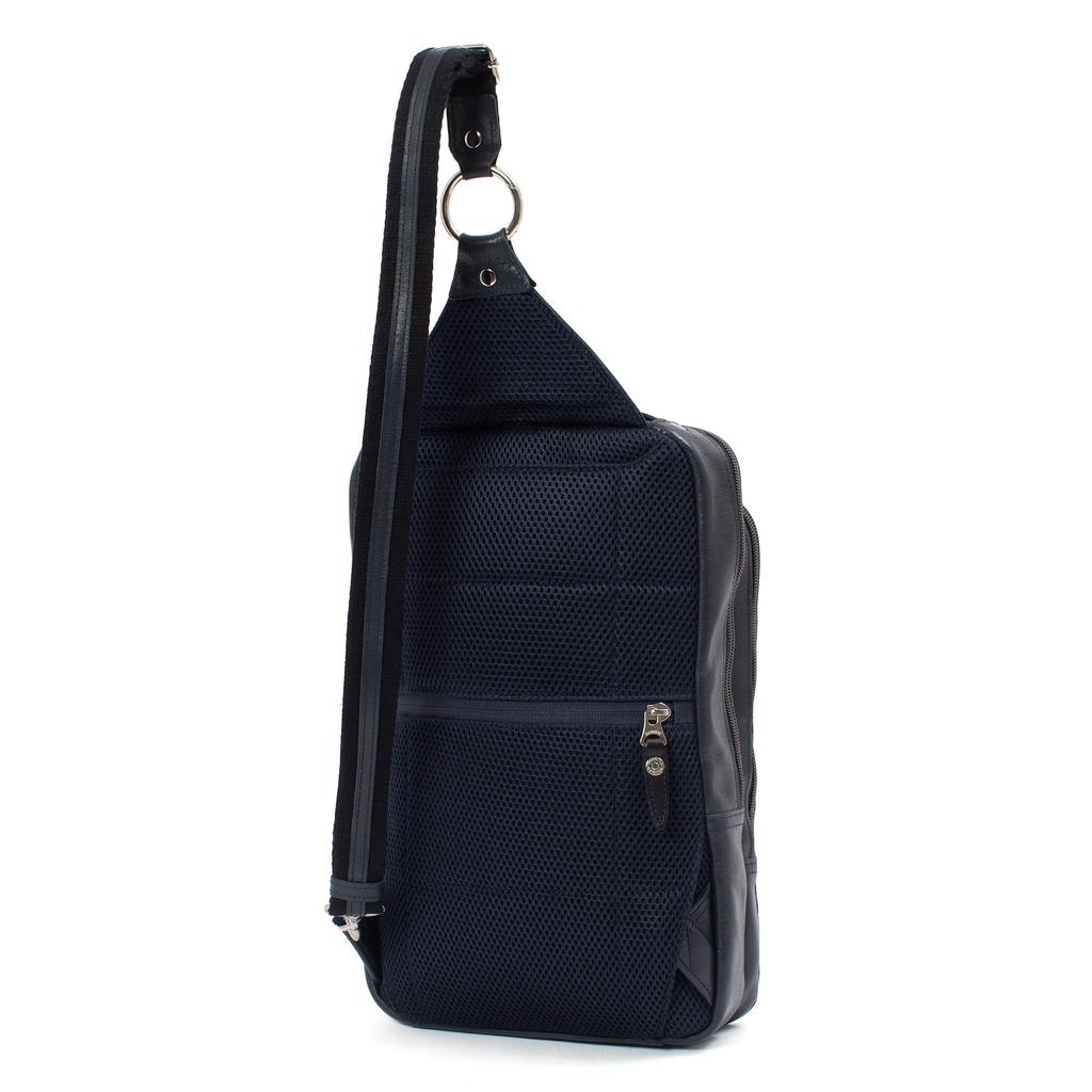 [Doubles] 2-Way BackpackBody Bag, Genuine Leather, A4 Size, JPU-7464 (Navy)