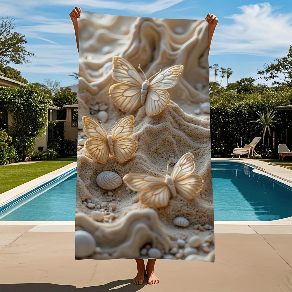 

Butterfly Quick-Dry Microfiber Towel, Lightweight Super Absorbent for Beach Bathroom Gym W40*H60(CM)