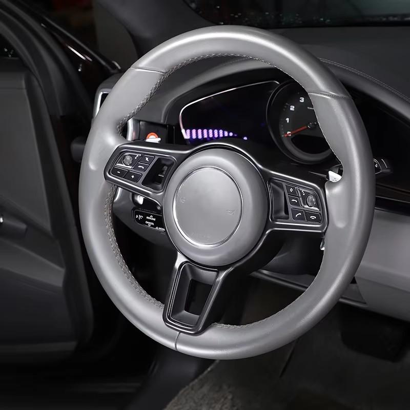 ABS Carbon fiber For Porsche Macan Cayenne Panamera 718 911 918 Interior Steering Wheel Cover Trim Interior Accessories