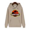 Men's High-end Quality Jurassic Park Pattern Print Autumn Winter Thick Warm Outdoor Hooded Hoodie Harajuku