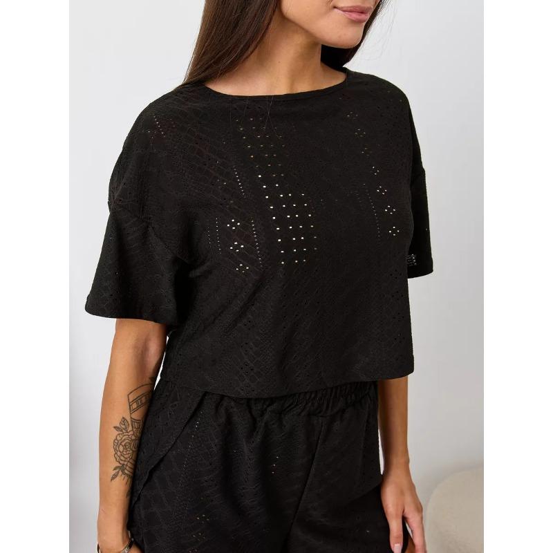 European and American Cross-border Spring/summer New Women's Top + Shorts Two-piece Set