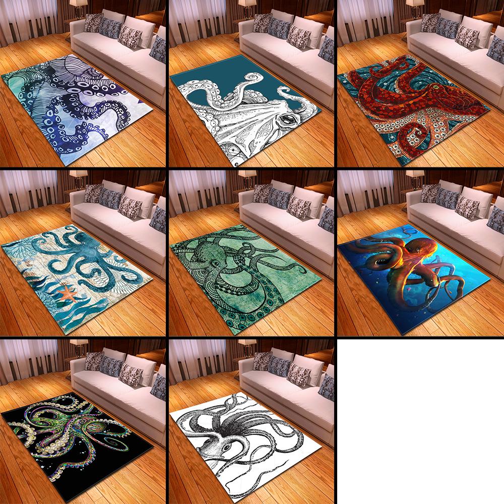 Octopus Living Room Carpet Monster Octopus Bedroom Area Rug Kids Home Decor Room Floor Mat Kitchen Bathroom Mat Anti-Skid