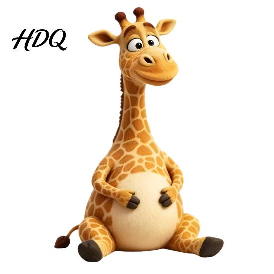 Electrostatic Adhesive Free Decals Cute Cartoon Giraffe Static Window Clings Thick PVC No-Adhesive Removable Glass Decals Waterproof Film