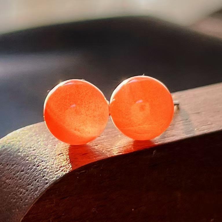 925 Silver Natural Nanhong Stud Earrings