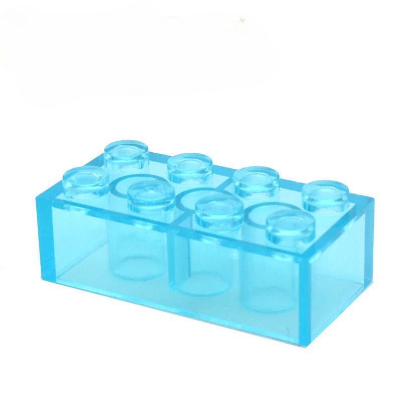 

Маленький строительный блок, высокие кирпичи, прозрачный светло-голубой 1x2 2x4 точки, детали для самостоятельного изготовления, кирпич 3001, совместимая с игрушкой с логотипом для детей