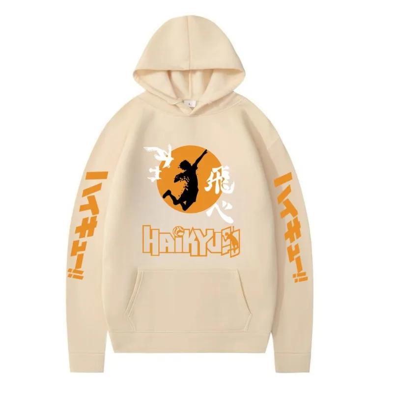 Japanese Animation Haikyuu Printed Men's Hoodie Brand Hoody Y2K Clothes Vintage Fashion Unisex Long Sleeve Pullovers