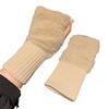 Women's Fluffy White Faux Fur Fingerless Gloves - Winter Warm, Fleece Lined, Long Sleeves