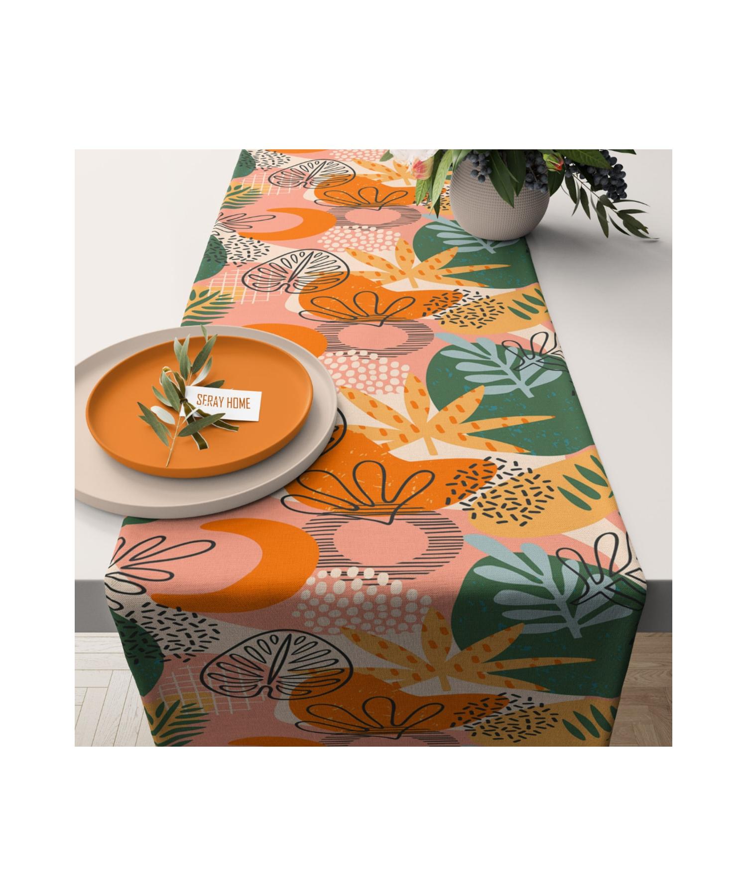 

Оранжево-розовый бегун с абстрактным узором 43x145 см