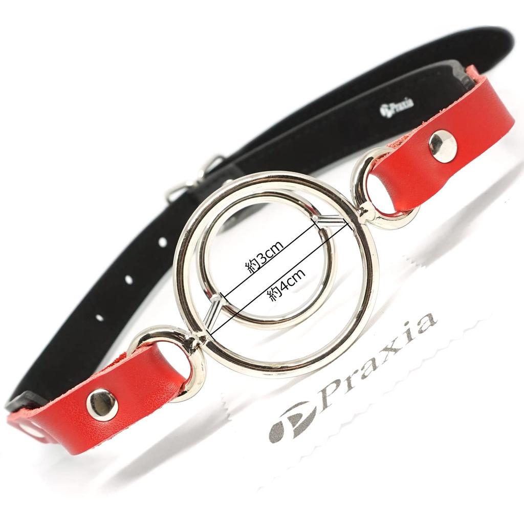 Praxia Metal Gag with Double Ring Mouth Mouth Mouth SM Goods Logo - Gag, Gag, Opener, [Includes Pouch/Cleaning Cloth]