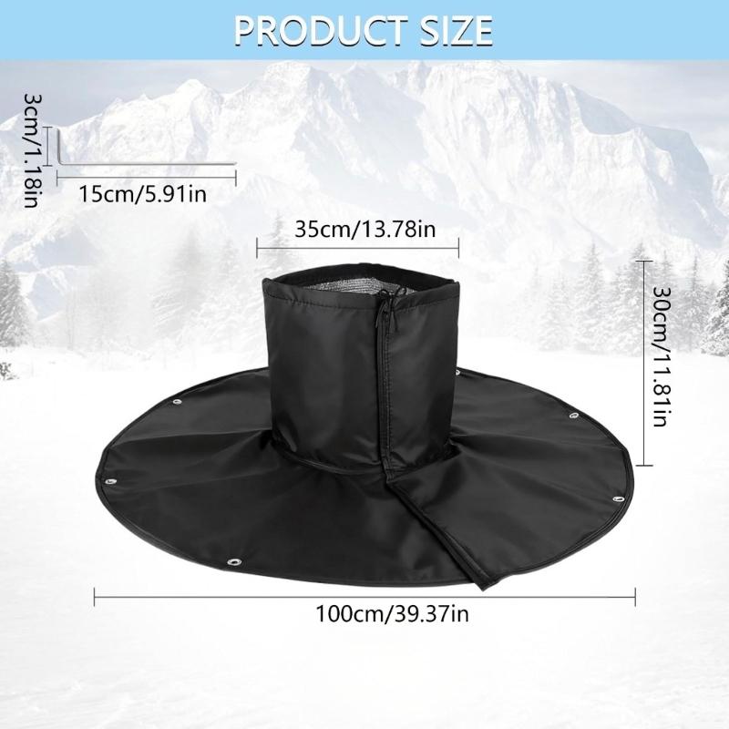 2-Pack Tree Root Winter Covers with Trunk Sleeves, Ground Flaps, Hook-and-Loop Fasteners, and Elastic Cords for Outdoor Use