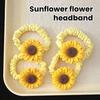 2Pcs Hair Tie High Elasticity Soft Sunflower Hair Scrunchie Bright Color Ponytail Holder Hair Accessory