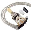 Musiclily Pro Pre-Wired 3-Way Toggle Switch with Braided Metal Wire, Soldered, Nickel for LP Les Paul Electric Guitars