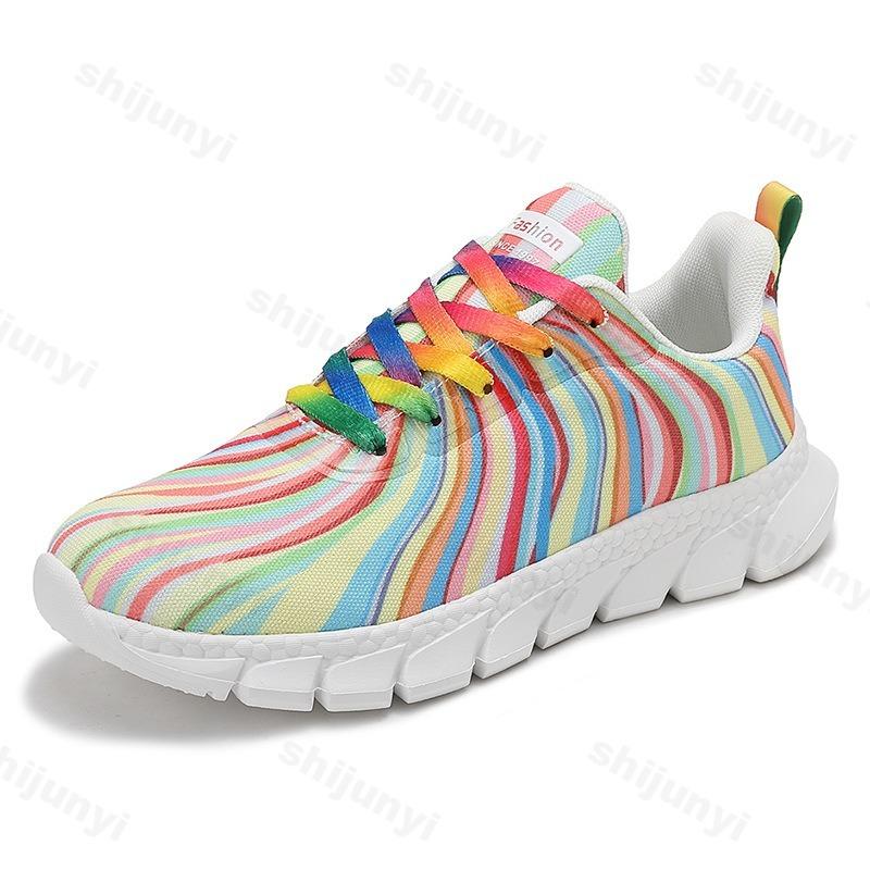 Fashion 2025 Autumn Fashion Lace Up Women's Colored Low Top Casual Single Shoes Comfortable Versatile Mesh Breathable Non Slip Sneakers