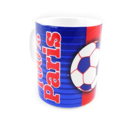 [H7776] - Taza de porcelana '100% París' azul rojo