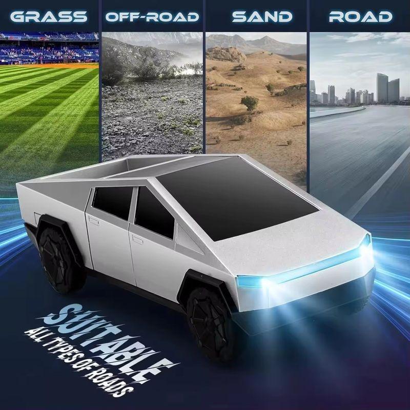 1:24 Rc Cybertruck Pickup 4wd Off-Road Remote Control Car 27mhz High-Speed Dual Motor Truck With Led Lights Gift For Boys Kids