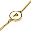 Bracelet - LUXENTER - Alphabet P - Nacre Blanche - Finition or Jaune 18K - Femme