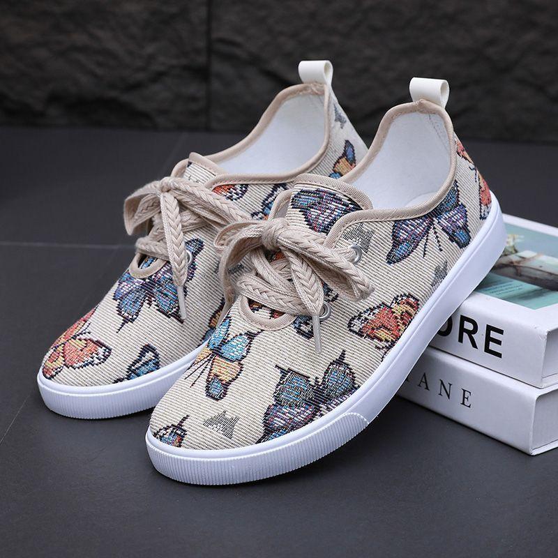 Women's Breathable and Fashionable Cloth Shoes for Summer Students Casual Sports Board Shoes for Women