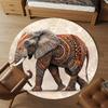 1PC Elephant Mandala Office Round Area Rug, Under Office Chairs Bedroom Living Room Home Decor, Carpet for Office -1110039