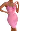 Różowe 2025 Seksowne Jednoramienne Dopasowane Bez Ramiączek Sukienki Koktajlowe Eleganckie Sukienki Dla Kobiet