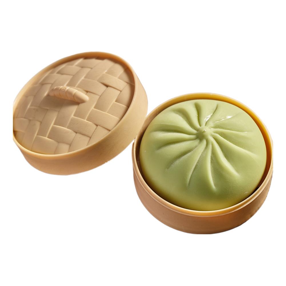 Colorful Dumpling Squishes Stress Balls Fidget Sensory Toys Simulation Food Squishies Bun with Steamer Fake Buns Fidget Toy