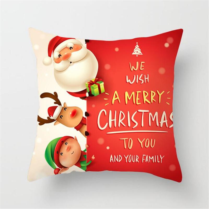 Merry Cristmas Pillow Case Xmas Navidad Gifts New Year 2022 Merry Christmas Cushion Cover Home Christmas Decorations