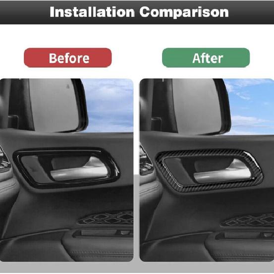 Carbon Fiber Interior Door Handle Bowl Trim Frame Sticker For Dodge Durango 22+