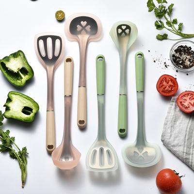 Silicone Cooking Utensils for Non-Stick Pot High Heat Resistant Spatula/Spoon/Turner with Stainless Steel Core for Pancake Eggs Fish
