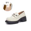 Leather Loafers Women's 2025 Spring New Women's Single Shoes Women's Thick Heel Black Small Leather Shoes Women's British Style Women's Shoes