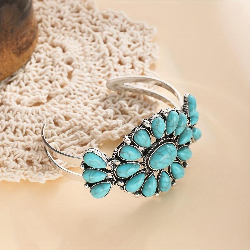 Etnische Stijl Boheemse Armband Turkoois Armband Gepersonaliseerd Retro Westerse Denim Overdreven