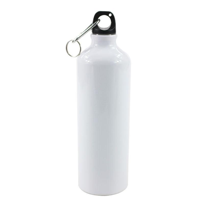 2025 Nowa 400/500/600/750ml Biała Pusta Butelka na Wodę do Sublimacji z Karabinkiem Aluminiowy Bidon Sportowy Outdoor do Termoprasy