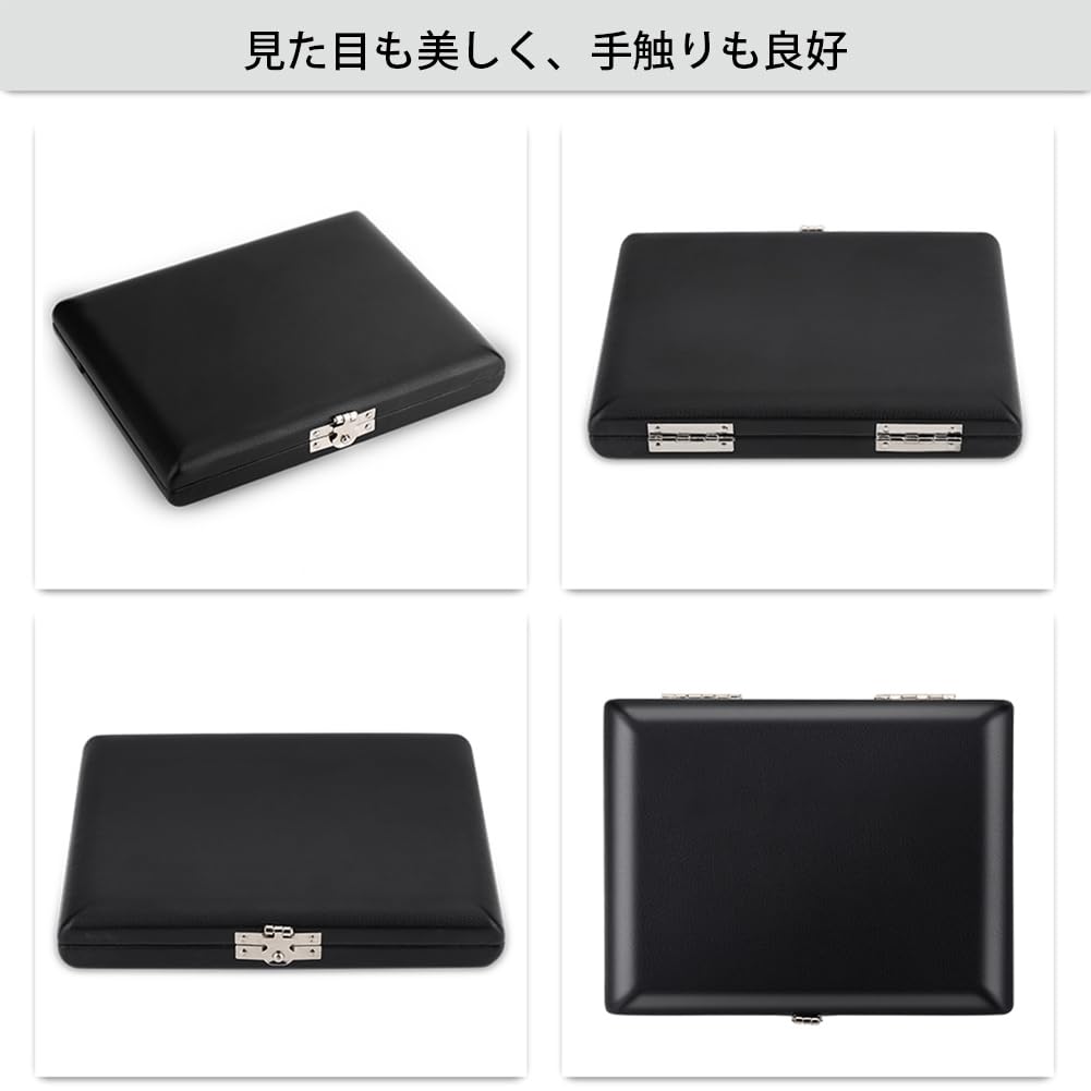 Black PU Leather Cover for SaxophoneClarinet, Holds 6 Reeds, with Slots, Lightweight and Durable Wood Material, Waterproof & Easy Clean, Padded