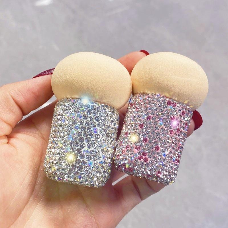 

Rhinestone Mushroom Air Cushion Puff: Expanding Wet/Dry Makeup Sponge Egg.