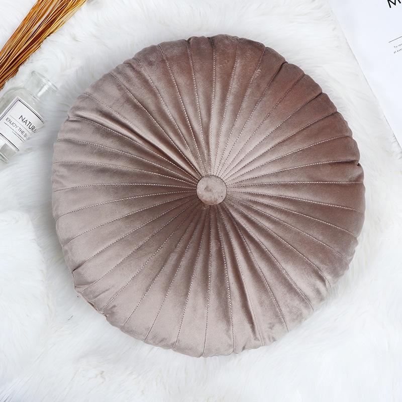 Cozy Round Pumpkin Back Seat Chair Cushion With Soft Velvet Touch And Durable Design