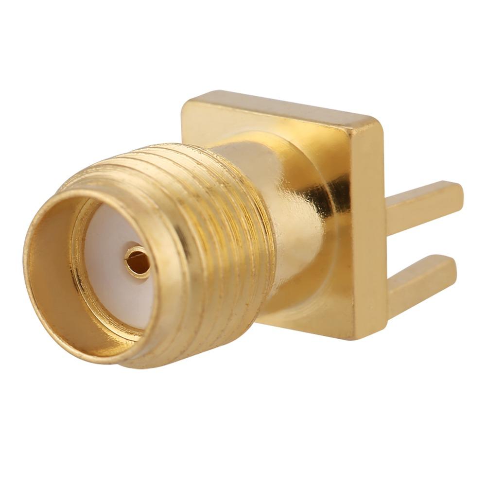 10PCS Copper SMA Female Connector 50 Ohm Impedance Gold Plated RF Connector 1.6mm Clip Edge RF Connector Adapter RF Applications